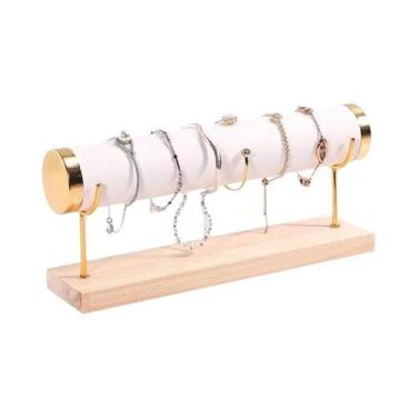 Imagem de Suporte De Madeira Para Pulseira E Colar De Camada Única Com Expositor