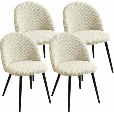 Imagem de Conjunto de 2 capas para cadeiras de sala de jantar, capas protetoras para cadeiras com encosto curvo e sem braços, ideais para cozinha, escritório e sala de estar.