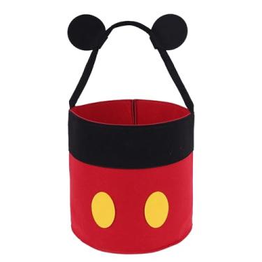 Imagem de Cesta de Páscoa com alças para crianças, presente de Páscoa feliz para caça aos ovos de Páscoa, decoração de doces (M Mouse A)