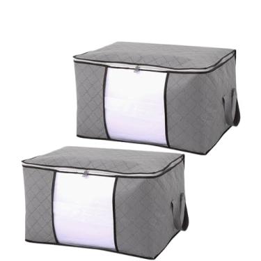 Imagem de Caixa Saco Organizador Cobertor Casaco Guarda Roupa(84 Cinza 2 Unis)