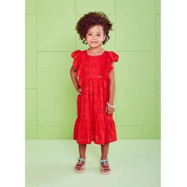 Imagem de Vestido Infantil de Laise Vermelho Momi-Feminino