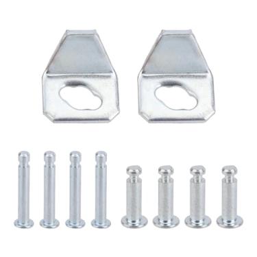 Imagem de 2 peças de folhas de ferro para fechamento de porta de tela, 4 pinos de substituição longos e 4 pinos de substituição curtos Kit de fecho de porta de tela compatível com Andersen Emco Larson 40201