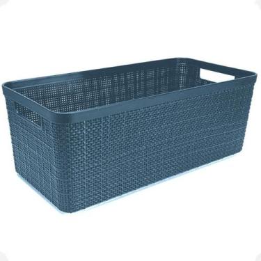 Imagem de Cesto Organizador Multiuso Alongado Juta Cor Chumbo 7 Litros - Nitron