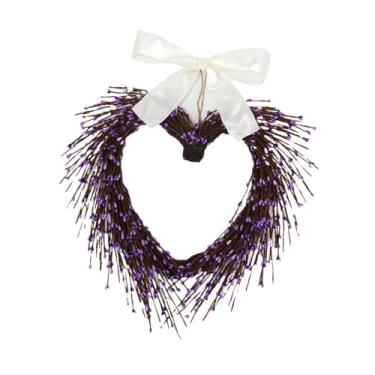 Imagem de Esquirla Guirlanda de Corações com Frutas Vermelhas para Decoração de Porta de Entrada - Presente Romântico para o Dia dos Namorados - Guirlanda para o Dia, Roxo