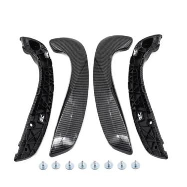 Imagem de Interior do carro frente esquerda direita porta interna puxar alça kit Compatível com renault megane 3 mk3 fluence 2008-2016 809540001r 809600007r(Carbonfiber 4PCS)