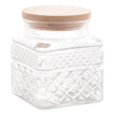 Imagem de Porta Mantimentos Wolff De Vidro Com Tampa Em Madeira 600ml