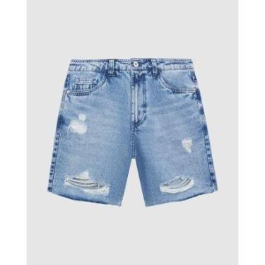 Imagem de Shorts Masculino Com Puídos Em Jeans 100% Algodão-Masculino