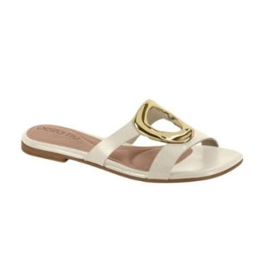 Imagem de Sandalia Rasteira Feminina Beira Rio Confortavel Detalhe Metal 8560.101-Feminino