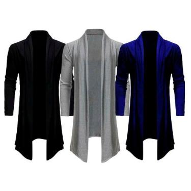 Imagem de Kit com 3 Cardigans Masculinos Blazer Casaco Proteja-se do Frio - Slim