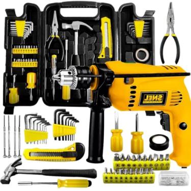 Imagem de Furadeira Parafusadeira Impacto 1/2" Com Kit de Ferramentas 200 Peças 127v