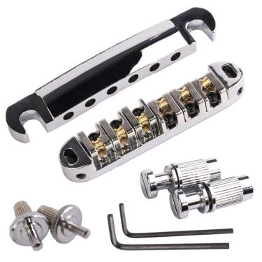 Imagem de Kit Ponte Tune-O-Matic Roler Cordal Pg Cromada Guitarra Lp Ele0360