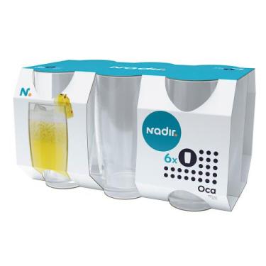 Imagem de Jogo de Copos Nadir Oca Long Drink de Vidro Liso com 6 Peças 300ml, Tr
