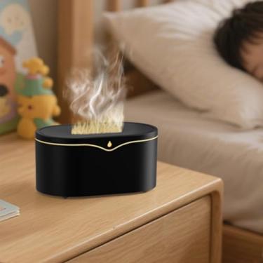 Imagem de Difusor de aroma de mesa – Umidificador de ar alimentado por USB com efeito de chama simulada para casa e escritório