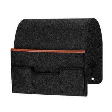 Imagem de YWJLQH Bolsa de cabeceira de feltro, organizador de armazenamento, ao desgaste, para livros, revistas, com 5 bolsos.