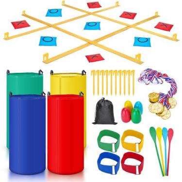 Imagem de Jogo ao ar livre Redllo Giant Tic Tac Toe com Bean Bag Toss 43 unidade