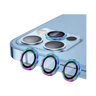 Imagem de Protetor De Lente De Vidro Temperado Preto Prateado Para Câmera De Cel