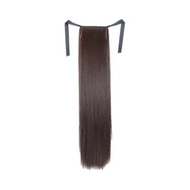 Imagem de Extensão De Cabelo Sintético Rabo De Cavalo Loiro De 32 Polegadas Com 