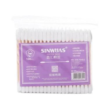 Imagem de Cotonetes De Bambu Para Bebês Com Hastes De Madeira Macias, Caixa Com 