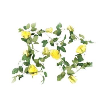 Imagem de Guirlanda Floral Artificial Rosa Pink 2/4m, Cordão De Flores Falsas Pa