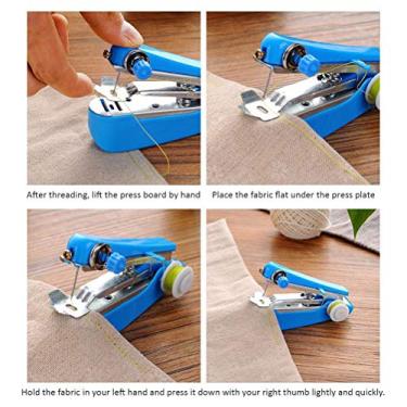 Imagem de GLOGLOW Máquina de Costura Manual Sem Fio Mini Máquina de Costura, Portátil Portátil para Reparos Domésticos Rápidos, 3 Funções Em um Design Leve para Viagens e Uso Diário Nan (Cores sortidas)