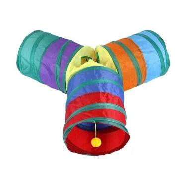 Imagem de Túnel Em Y Para Gato Labirinto Interativo Brinquedo Pet
