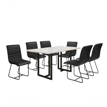 Imagem de Conjunto De Jantar Itália Com 6 Cadeiras Base Goiás Bm Tubulares Off White/courissimo 134