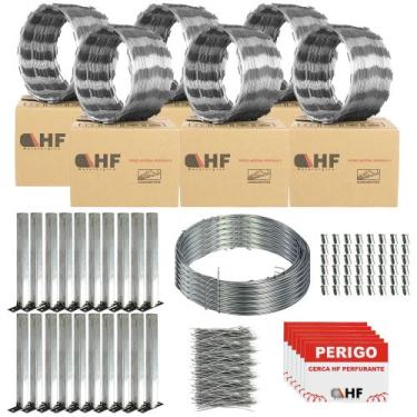 Imagem de Cerca concertina simples galvanizada 30cm 60 metros com kit - HF CENTR