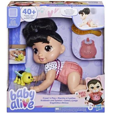 Imagem de Boneca BABY Alive Engatinha e Brinca Katie KAT Morena Hasbro F9710