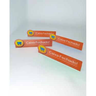 Imagem de Kit 10un Placas De Identificação Caixa Em Pausa ou Fechado com Base Em
