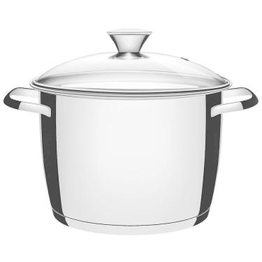 Imagem de Caldeirão Tramontina Allegra 24 Cm 7,5 L Em Aço Inox Com Fundo Triplo E Tampa De Vidro 62655244
