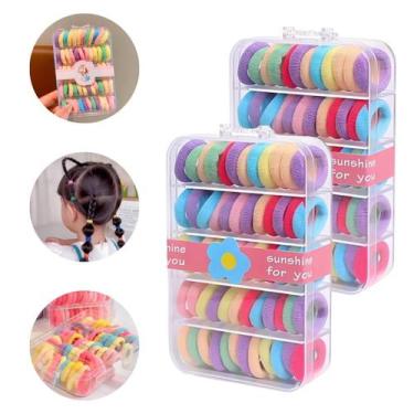 Imagem de Kit 72 Xuxinhas Infantil Adulto Rabicó Para Penteados Caixinha Present