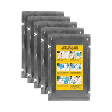 Imagem de Curativo Para Trauma Militar SANKE RESCUE Vent Chest Seal Estéril Para