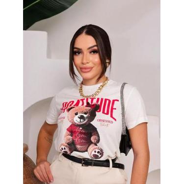 Imagem de Camiseta Feminina Blusa Tshirt Estampada 100% algodão macia básica - R