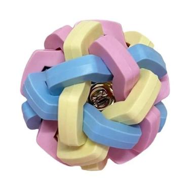 Imagem de Brinquedo Colorido De Bola Sino TPR Macaron Para Gatos E Cães, Elástic