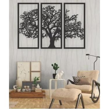 Imagem de Kit Quadro Decorativo Árvore da Vida em MDF 3mm - Conjunto de 3 Quadro