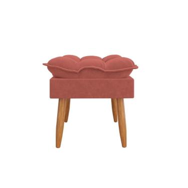 Imagem de Puff Luxo Sofisticação Decorativa Para Sala Sofisticada Premium Rosa