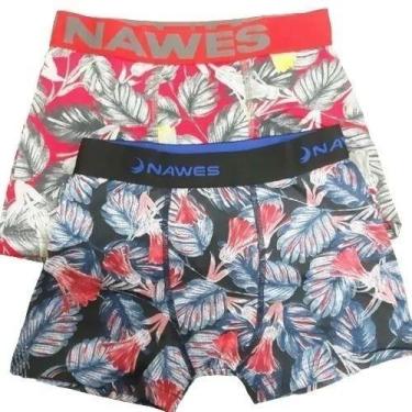 Imagem de Kit 4 Cuecas Boxer Nawes Estampadas Microfibra Conforto N23, G, Variad
