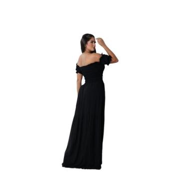 Imagem de Vestido  elastex longo  de tecido viscolinho com  forro - LAJMA STORE,