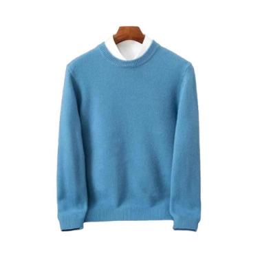 Imagem de Suéter Masculino Oversized De Cashmere, Pullover Com Gola O, Ajuste So