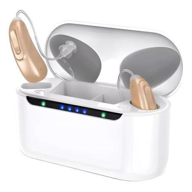 Imagem de Aparelho Auditivo M78 16 Canais Controle App Bluetooth Sem Ruido Bege 