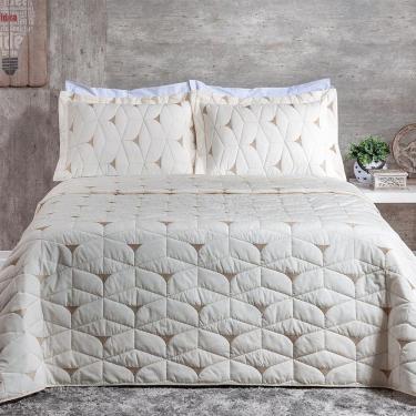 Imagem de Cobre Leito 3 Peças Casal Percal 180 Fios Berlim 60% Algodão 40% Poliéster - Palha