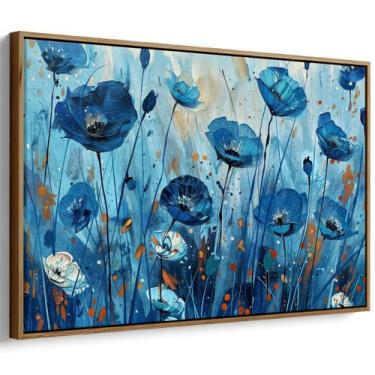 Imagem de Quadro decorativo Flores - Papoulas Azuis no Jardim dos Sonhos Encanta