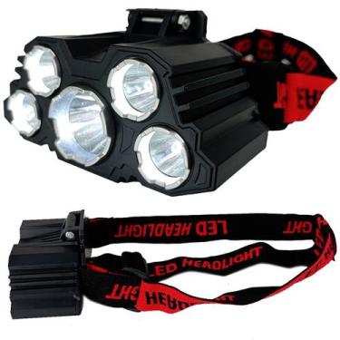 Imagem de Lanterna de Cabeça LED Recarregável 5W 1200mAh com 4 Modos de Luz USB 