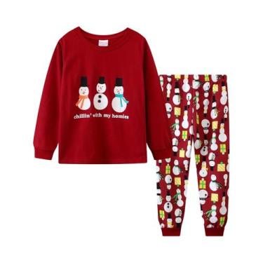 Imagem de Conjunto De Pijamas De Natal Para Meninos Com Estampa De Desenhos Anim