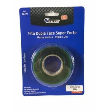 Imagem de Fita Dupla Face Forte 19 mm x 2 m Adesiva Alta Fixação Multiuso Wester