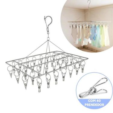 Imagem de Varal 40 Prendedores para Meias Cuecas e Calcinhas Ideal para Lavander