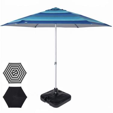 Imagem de Kit Guarda Sol Premium 2,4m Alumínio Milagres Com Base Plástica - Belfix