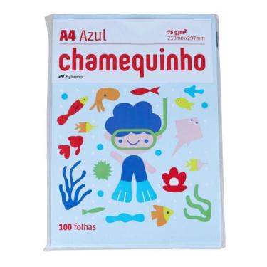 Imagem de Papel A4 Chamequinho 100 Folhas Azul Chamex