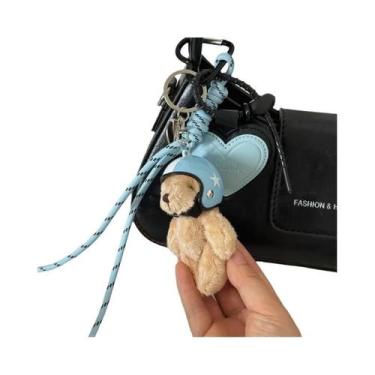 Imagem de Chaveiro De Couro Mini Urso, Pingente Moderno Para Bolsa, Charm De Bol