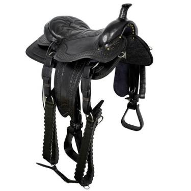 Imagem de Sela Americana para Laço e Passeio SV1319 - Preta - Selaria Vertentes